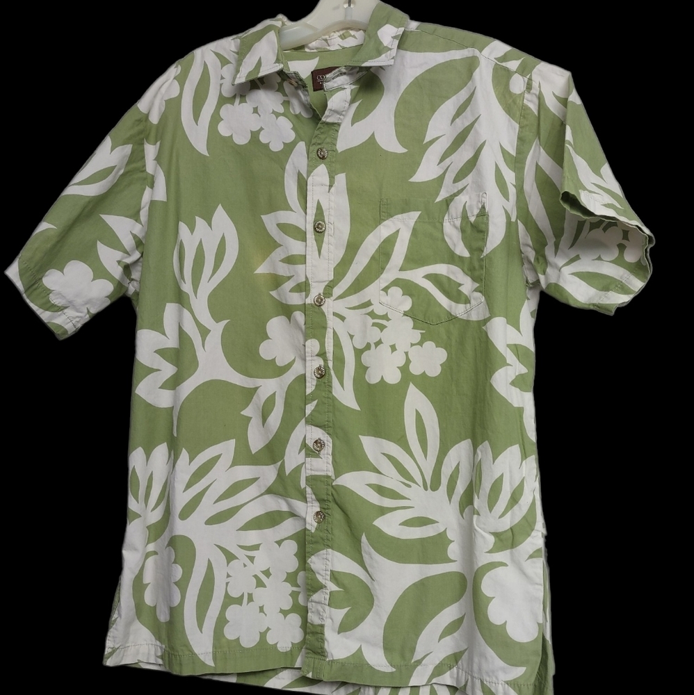 Women's Hawaiian shirt Cooke Street Med green floral